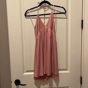 Super down Margo Halter Shift Dress in Light Pink